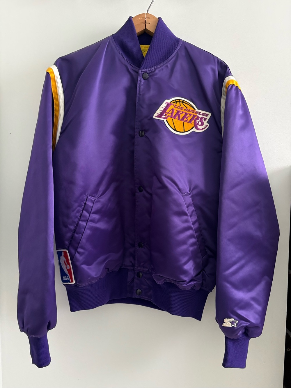 STARTER Vintage Los Angeles Lakers Satin Jacket Purple US L